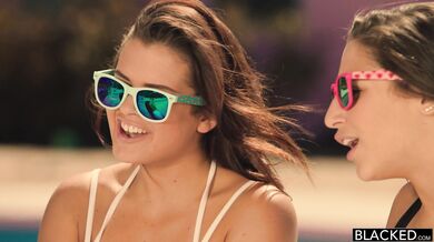 Abella Danger, Keisha Grey and Karlee Grey in group sex with two black guys