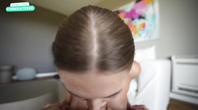 My stepsister sucked my dick and got cum on her pussy