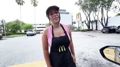 McDonald's employee sucks and titfuck my cock