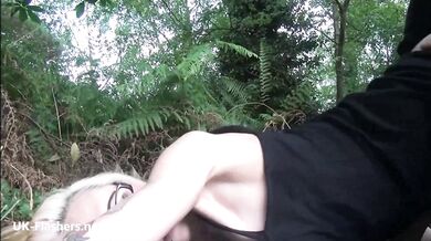 Fucking in the forest with blonde amateur Simona