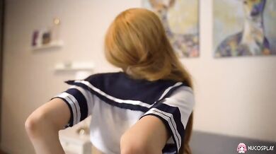 Vasya Sylvia in anime cosplay slut gets fucked in her tight pussy