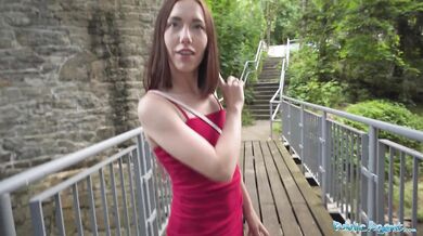 Skinny Russian Fucked in Public in POV