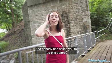 Skinny Russian Fucked in Public in POV