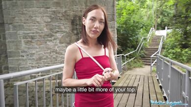 Skinny Russian Fucked in Public in POV