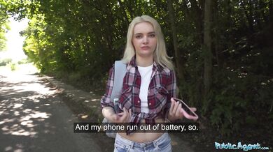 Stranded Hot Blonde Has Time For An Outdoor Fucking