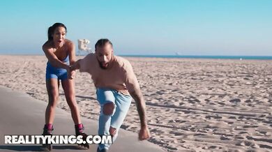 Flirty Babe Mikey Star Rolls Into Passion With James For A Wild Indoor Ride