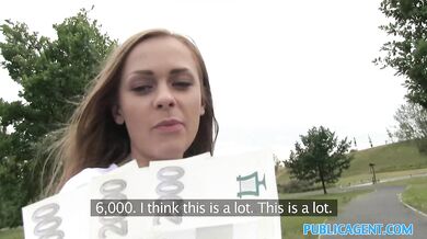 Petite Russian with great tits takes cock for cash