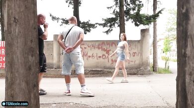 Double penetration with a random girl