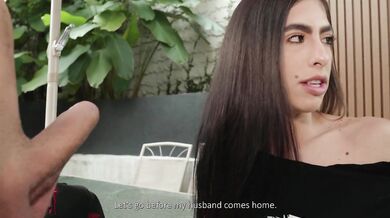 Bitchy Latina Alicia Trece scolds her employee and asks to see his dick for a raise