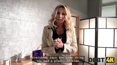 Curvy bitch Karina King is fucking with a debt collector