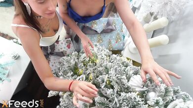 Bisexual FFM Threesome Under The Christmas Tree