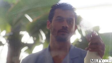 Curvy MILF Rides Studs Cock Poolside