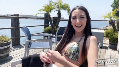 Hot Latina Natalia Nix fucks a random guy she met at the beach