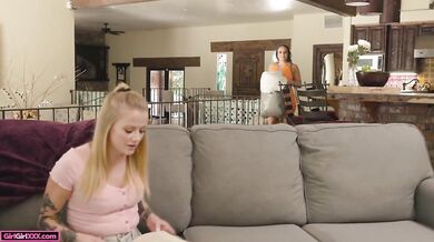 Big Tit MILF Goes Down On Her Cute Curious Babysitter