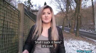 Painfully cute blonde teen gets creampie