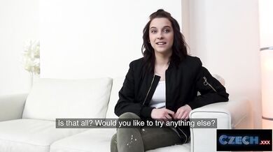Czech student takes a girthy cock at her fitst audition