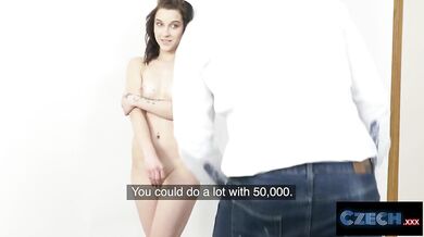 Czech student takes a girthy cock at her fitst audition