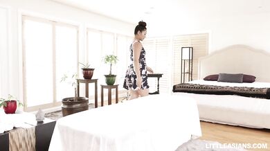 Asian Masseur Nyomi Riding Client's Big Black Dick