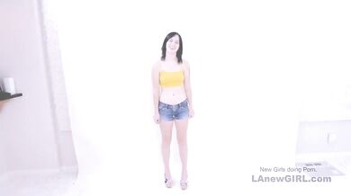 Really cute teen loves sucking big cock at casting