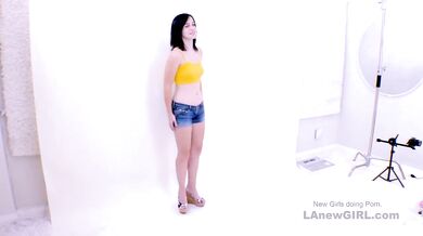 Really cute teen loves sucking big cock at casting