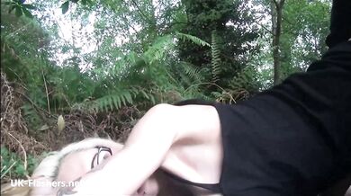 Fucking in the forest with blonde amateur Simona