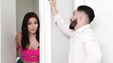 Horny beauty fucked from behind by her stepson