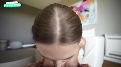 My stepsister sucked my dick and got cum on her pussy