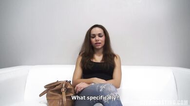 Cute Aneta takes care of the cock at the casting