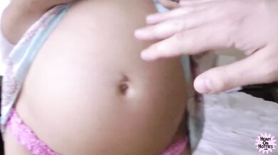 Pregnant woman gives perfect blowjob