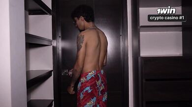 Busty MILF strips and wants sex after her stepson pranks her in the bathroom