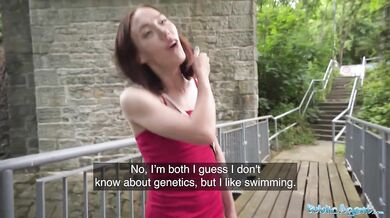 Skinny Russian Fucked in Public in POV