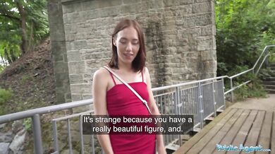 Skinny Russian Fucked in Public in POV