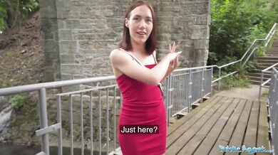 Skinny Russian Fucked in Public in POV