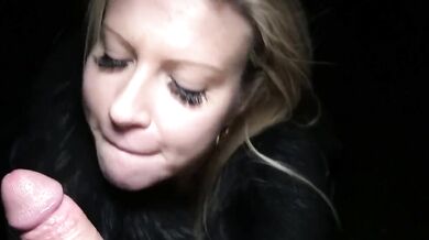 Real public sex on a park bench at Night