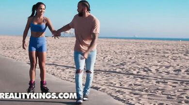 Flirty Babe Mikey Star Rolls Into Passion With James For A Wild Indoor Ride