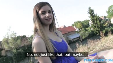 Big natural boobs fucked in public