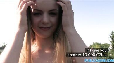 Big natural boobs fucked in public