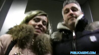 Cheating wife with short blonde hair fucks for cash