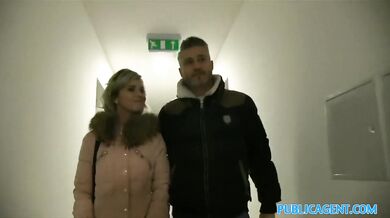 Cheating wife with short blonde hair fucks for cash