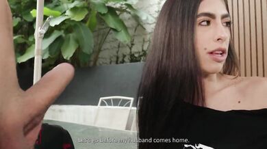 Bitchy Latina Alicia Trece scolds her employee and asks to see his dick for a raise