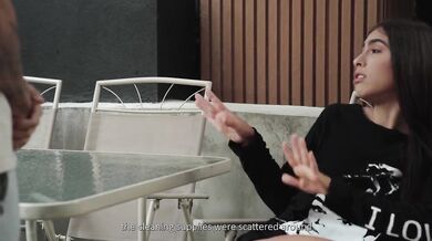 Bitchy Latina Alicia Trece scolds her employee and asks to see his dick for a raise