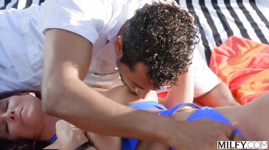 Curvy MILF Rides Studs Cock Poolside