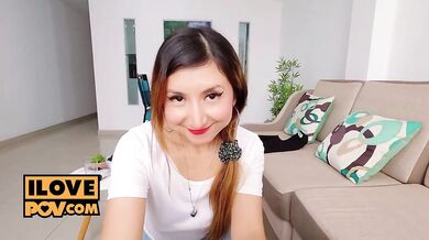 Solange Sun as horny cock sucking cutie on her date night