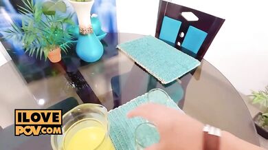 Solange Sun as horny cock sucking cutie on her date night