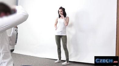 Czech student takes a girthy cock at her fitst audition