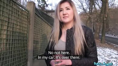 Painfully cute blonde teen gets creampie