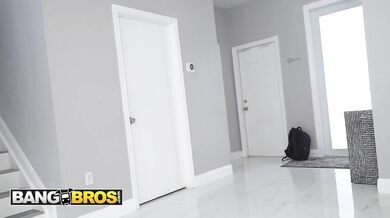 Ebony Brianna Moore rides her stepdad's huge dick by her wet pussy