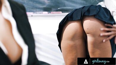 Gal Ritchie gets punished in detention after teasing teacher Valentina Nappi with her strapon