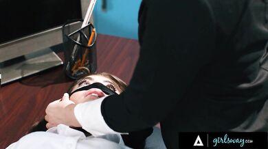 Gal Ritchie gets punished in detention after teasing teacher Valentina Nappi with her strapon