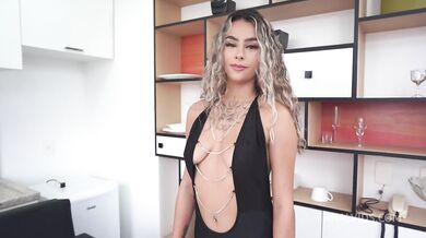 Morganita Brux in black lingerie takes a hard dick in her tight asshole